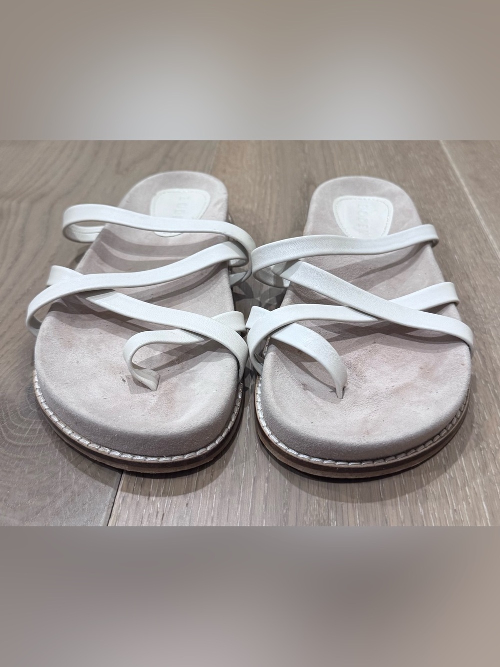 Boden White Strappy Toe-Loop Slide Sandals